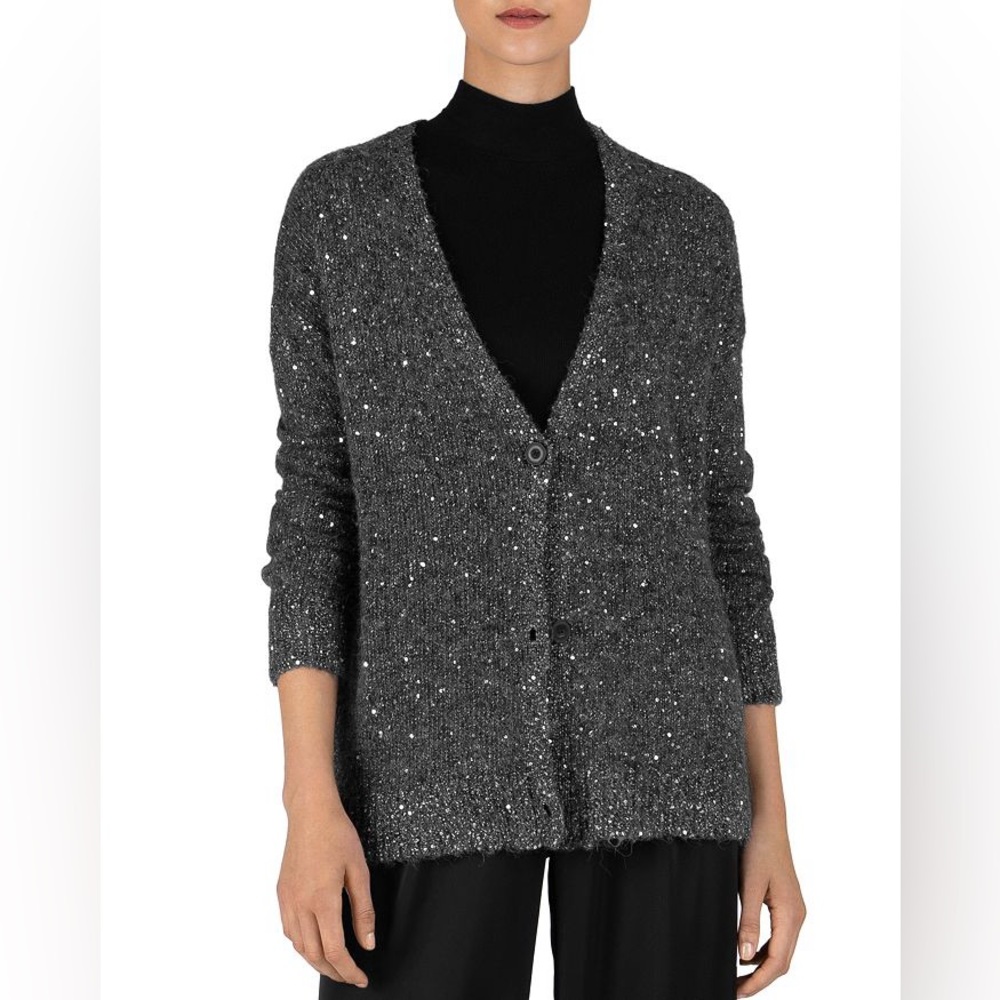 ATM Sequin Alpaca Button Cardigan MEDIUM